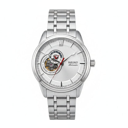 Automatic Open Heart Men's Wristwatch | Silver